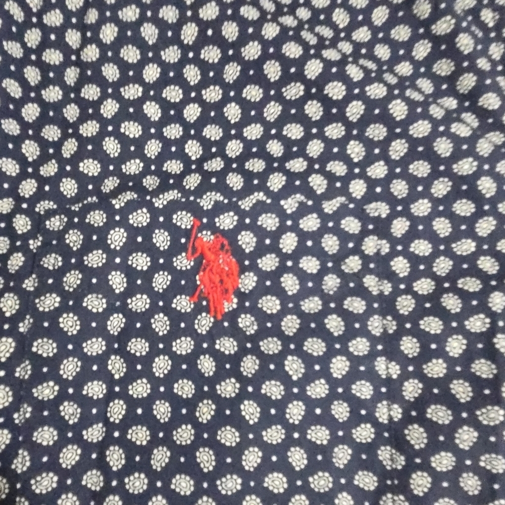 U.S. Polo Assn. Men's Navy and White Patterned Shirt - Picture 4 of 4